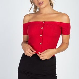 Red crop top